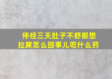 停经三天肚子不舒服想拉屎怎么回事儿吃什么药