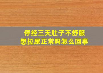 停经三天肚子不舒服想拉屎正常吗怎么回事