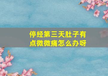 停经第三天肚子有点微微痛怎么办呀