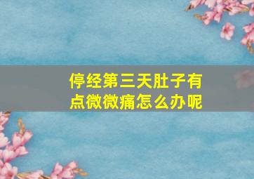 停经第三天肚子有点微微痛怎么办呢