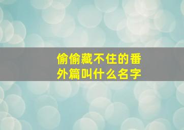 偷偷藏不住的番外篇叫什么名字