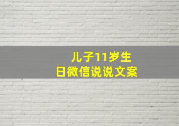 儿子11岁生日微信说说文案