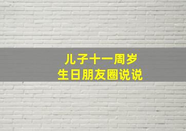 儿子十一周岁生日朋友圈说说