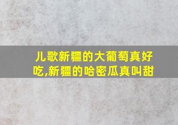 儿歌新疆的大葡萄真好吃,新疆的哈密瓜真叫甜