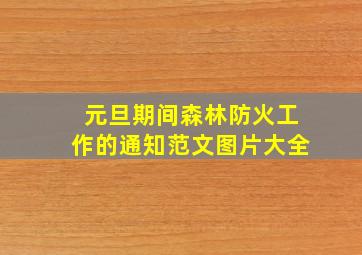 元旦期间森林防火工作的通知范文图片大全