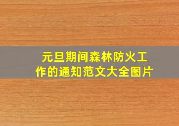 元旦期间森林防火工作的通知范文大全图片