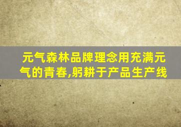 元气森林品牌理念用充满元气的青春,躬耕于产品生产线