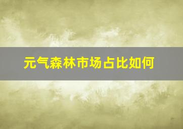 元气森林市场占比如何