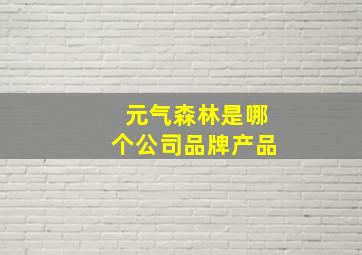 元气森林是哪个公司品牌产品