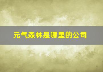 元气森林是哪里的公司