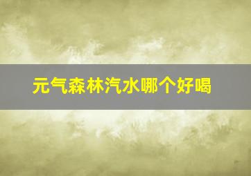 元气森林汽水哪个好喝