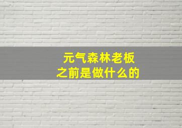 元气森林老板之前是做什么的