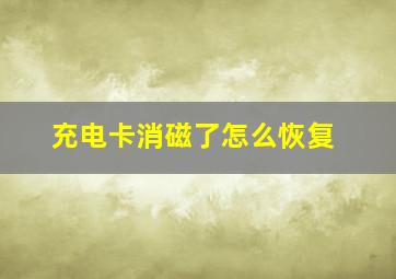 充电卡消磁了怎么恢复