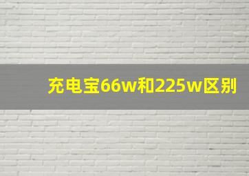 充电宝66w和225w区别