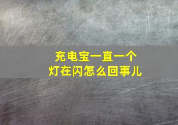 充电宝一直一个灯在闪怎么回事儿