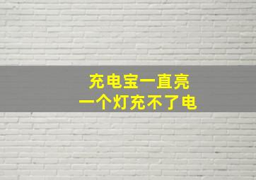 充电宝一直亮一个灯充不了电