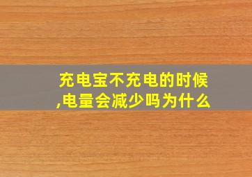 充电宝不充电的时候,电量会减少吗为什么