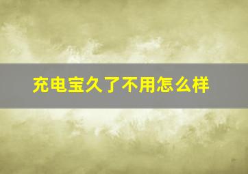 充电宝久了不用怎么样