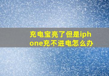 充电宝亮了但是iphone充不进电怎么办