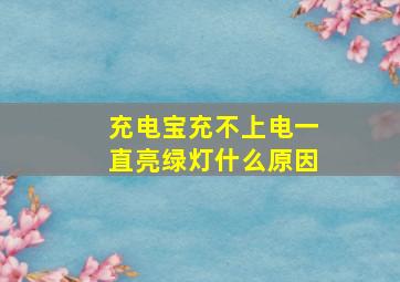 充电宝充不上电一直亮绿灯什么原因