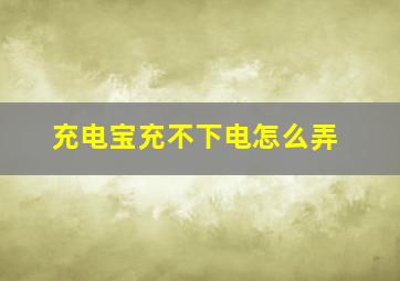 充电宝充不下电怎么弄