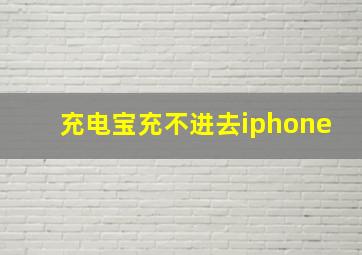 充电宝充不进去iphone