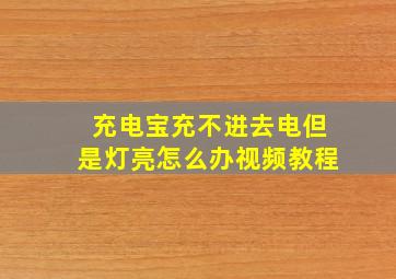 充电宝充不进去电但是灯亮怎么办视频教程