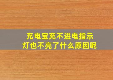 充电宝充不进电指示灯也不亮了什么原因呢