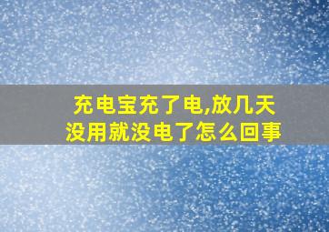 充电宝充了电,放几天没用就没电了怎么回事