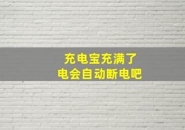 充电宝充满了电会自动断电吧