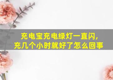 充电宝充电绿灯一直闪,充几个小时就好了怎么回事