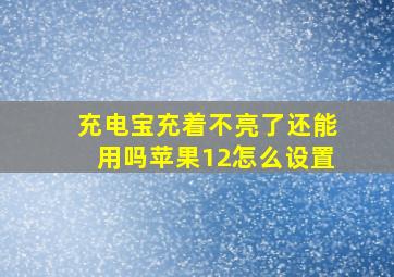 充电宝充着不亮了还能用吗苹果12怎么设置