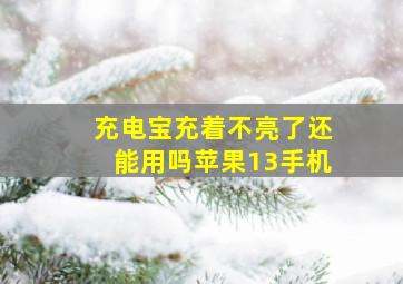 充电宝充着不亮了还能用吗苹果13手机