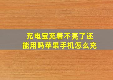 充电宝充着不亮了还能用吗苹果手机怎么充