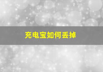 充电宝如何丢掉