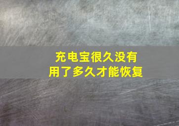 充电宝很久没有用了多久才能恢复