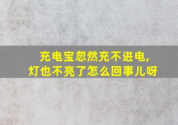 充电宝忽然充不进电,灯也不亮了怎么回事儿呀