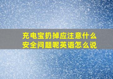 充电宝扔掉应注意什么安全问题呢英语怎么说