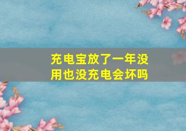 充电宝放了一年没用也没充电会坏吗