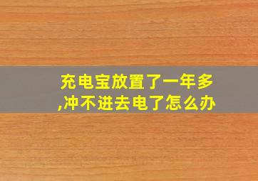 充电宝放置了一年多,冲不进去电了怎么办