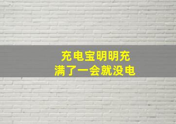 充电宝明明充满了一会就没电