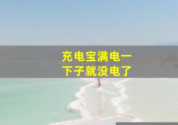 充电宝满电一下子就没电了