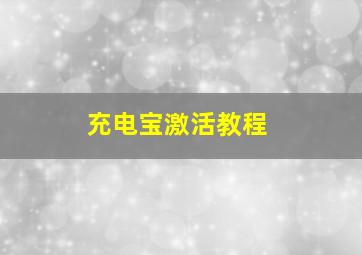 充电宝激活教程