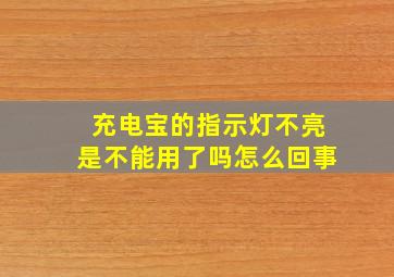 充电宝的指示灯不亮是不能用了吗怎么回事