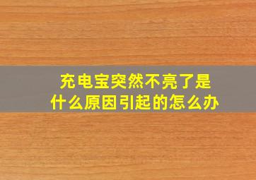 充电宝突然不亮了是什么原因引起的怎么办