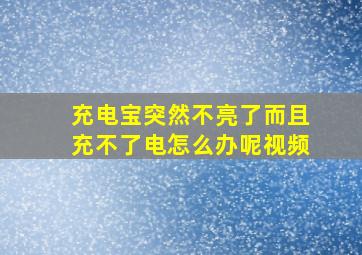 充电宝突然不亮了而且充不了电怎么办呢视频