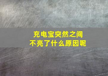 充电宝突然之间不亮了什么原因呢