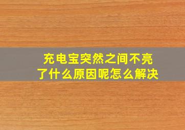 充电宝突然之间不亮了什么原因呢怎么解决