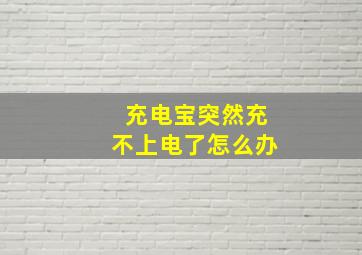 充电宝突然充不上电了怎么办