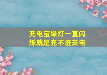 充电宝绿灯一直闪烁就是充不进去电